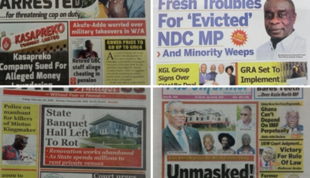 TOP GHANA NEWS HEADLINES FOR TODAY, FRIDAY, 4TH FEBRUARY,  2022